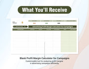Advertising Profit Margin Calculator for Campaigns Template