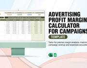 Advertising Profit Margin Calculator for Campaigns Template