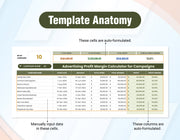 Advertising Profit Margin Calculator for Campaigns Template