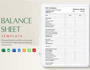 Free Balance Sheet Template