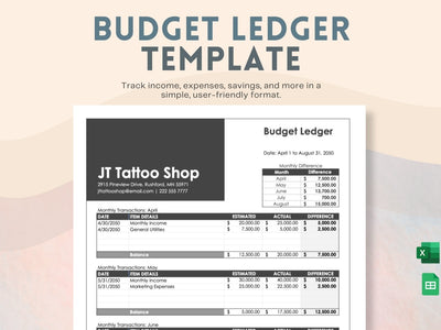 Budget Ledger Template
