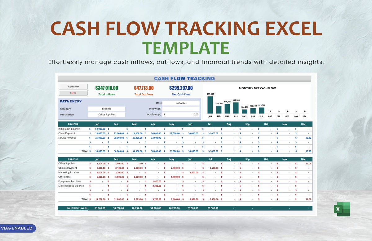 Cash Flow Tracking Excel Template