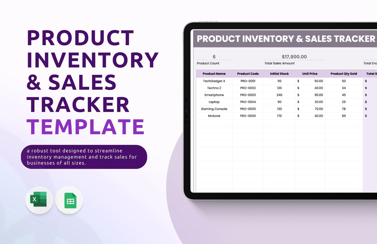Product Inventory & Sales Tracker Template