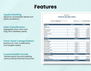 Startup Balance Sheet Template